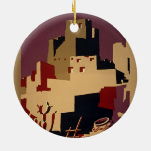 Vintages Nationalpark-Reise-Plakat des Pueblo-WPA Keramikornament