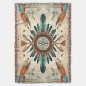 Vintages Native Feather Retro Dream Catcher Muster Decke (Vorderseite Vertikal)