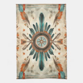 Vintages Native Feather Retro Dream Catcher Muster Geschirrtuch (Vertikal)