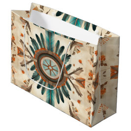 Vintages Native Feather Retro Dream Catcher Muster Große Geschenktüte