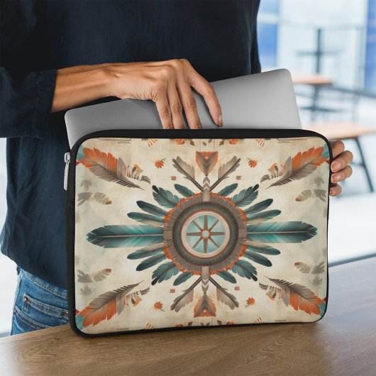 Vintages Native Feather Retro Dream Catcher Muster Laptopschutzhülle