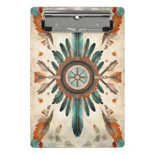 Vintages Native Feather Retro Dream Catcher Muster Mini Klemmbrett