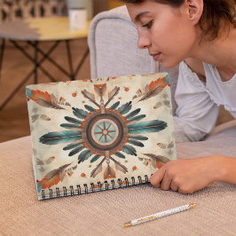 Vintages Native Feather Retro Dream Catcher Muster Notizblock