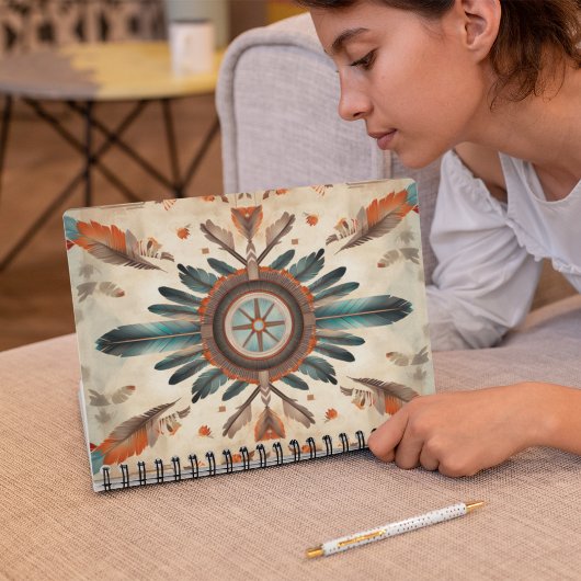 Vintages Native Feather Retro Dream Catcher Muster Notizblock