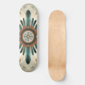 Vintages Native Feather Retro Dream Catcher Muster Skateboard (Vorderseite)
