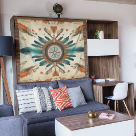 Vintages Native Feather Retro Dream Catcher Muster Wandteppich