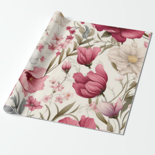 Vintages, natürliches, elegantes Blumenpapier Geschenkpapier