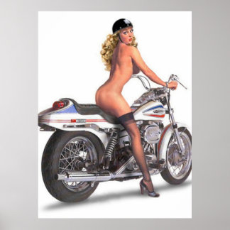 Vintages Naughty Hard-Core-Button-Up-Girl-Poster Poster