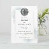 Vintages Nautic Compass-Brautparty Einladung (Stehend Vorderseite)