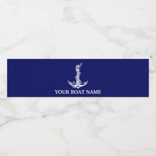 Vintages Nautical Anchor Rope Wasserflaschenetikett (Einzelnes Label)