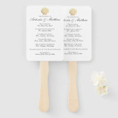 Vintages Nautical Seashell-Hochzeitsprogramm Fächer (Vorne und Hinten)