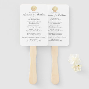 Vintages Nautical Seashell-Hochzeitsprogramm Fächer