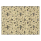 Vintages Nautikmuster Alte Karte Hintergrund Tischdecke (Vorderseite (Horizontal))