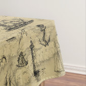 Vintages Nautikmuster Alte Karte Hintergrund Tischdecke (Beispiel)