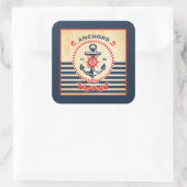 Vintages Nautikposter Quadratischer Aufkleber (Tasche)