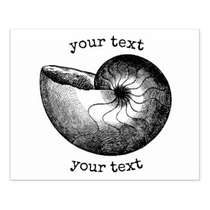 Vintages Nautilus Sea Muschel Beach Thema mit Text Gummistempel