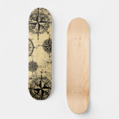 Vintages Nautische Muster Skateboard (Vorderseite)