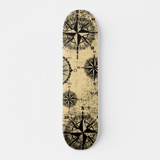 Vintages Nautische Muster Skateboard (Vorne)