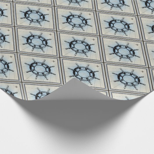 Vintages Navigationsrad Geschenkpapier (Ecke)