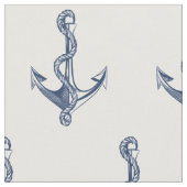 Vintages Navy Blue Nautic Anchor Muster Stoff (Nahaufnahme)