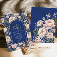 Vintages Navy Blush Chinoiserie Peak Brautparty