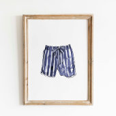 Vintages Navy Strick Swim Trunks Poster