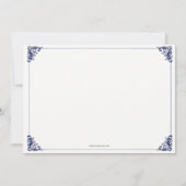 Vintages Navy White Elegante Probe Dinner Einladung (Rückseite)