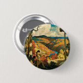 Vintages NC Wyeth Travel Poster in Old Kentucky Button (Vorne & Hinten)