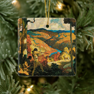 Vintages NC Wyeth Travel Poster in Old Kentucky Keramikornament