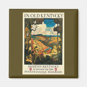 Vintages NC Wyeth Travel Poster in Old Kentucky Magnet