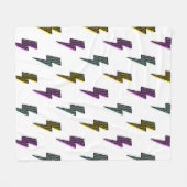 Vintages Neon-Blitz-Muster Fleecedecke (Vorderseite (Horizontal))