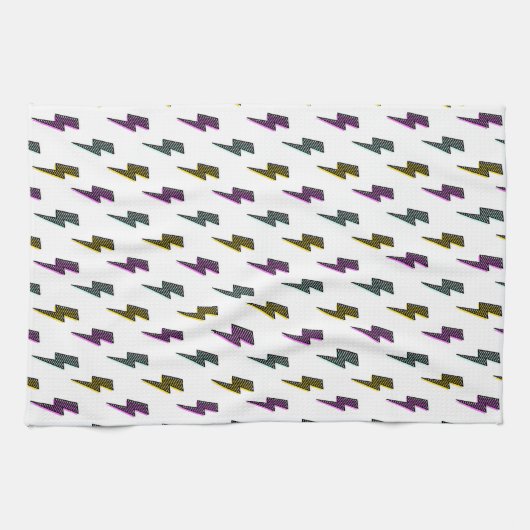 Vintages Neon-Blitz-Muster Geschirrtuch (Horizontal)