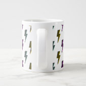 Vintages Neon-Blitz-Muster Jumbo-Tasse (Rückseite)