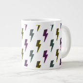 Vintages Neon-Blitz-Muster Jumbo-Tasse (Vorderseite Rechts)