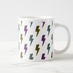 Vintages Neon-Blitz-Muster Jumbo-Tasse