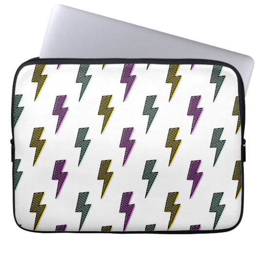Vintages Neon-Blitz-Muster Laptopschutzhülle (Vorderseite)