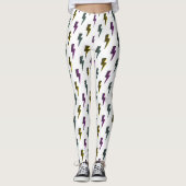 Vintages Neon-Blitz-Muster Leggings (Vorderseite)