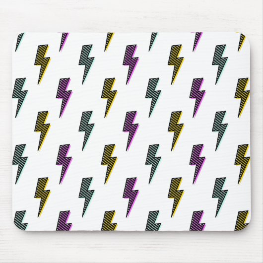 Vintages Neon-Blitz-Muster Mousepad (Vorne)