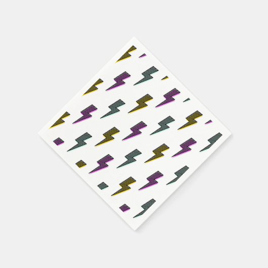 Vintages Neon-Blitz-Muster Serviette (Ecke)