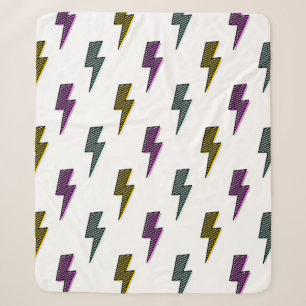Vintages Neon-Blitz-Muster Sherpadecke