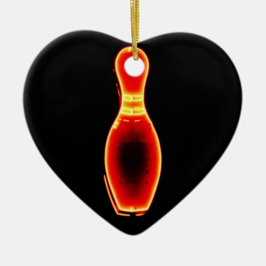 Vintages NeonBowlings-Button Keramik Ornament (Vorne)
