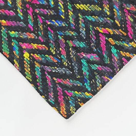 Vintages Neonenherringbone Fleecedecke (Ecke)