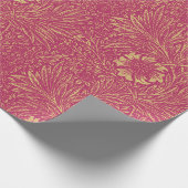 Vintages Neonrosa hellgelbes Blumenmuster Geschenkpapier (Ecke)