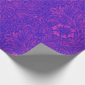 Vintages Neonrosa, leuchtend blaues Blumenmuster Geschenkpapier (Ecke)