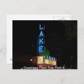 Vintages Neonzeichen, Seebecken, Eichenpark Il. Postkarte (Vorne/Hinten)