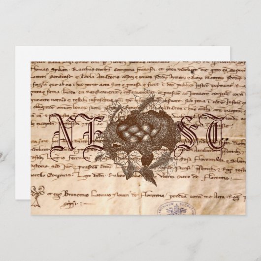 Vintages Nest-italienische Einladung oder (Vorne/Hinten)