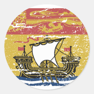 Vintages NEUES BRUNSWICK-Flag Runder Aufkleber
