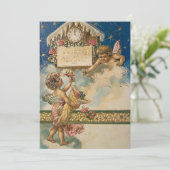 Vintages neues Jahr Feiertagskarte (Stehend Vorderseite)