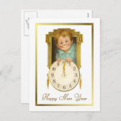 Vintages neues Jahr Feiertagspostkarte (Vorne/Hinten)