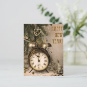 Vintages neues Jahr Feiertagspostkarte (Stehend Vorderseite)